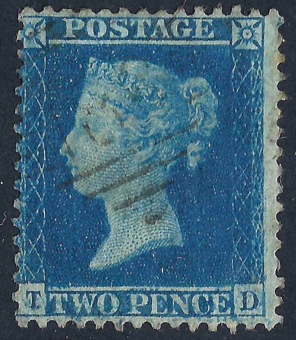 QV sg35 2d blue (T-D) plate 6 – good used