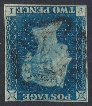 QV sg5wi 2d blue (F-I) Plate 2 with inverted watermark