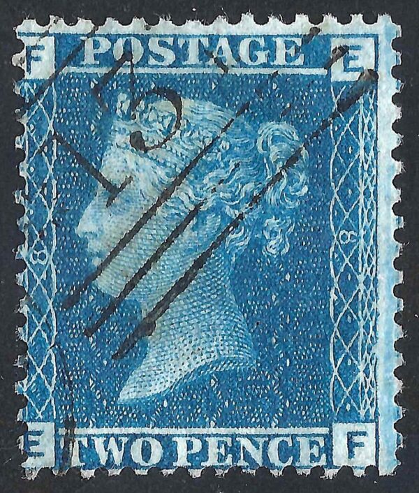 QV sg45 2d blue (E-F) plate 8 – fine used