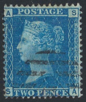 QV sg45 2d blue (S-A) plate 8 - fine used