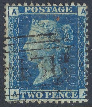 QV sg45 2d blue (A-A) plate 9 - good used