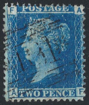 QV sg45 2d blue (A-F) plate 9 – good used