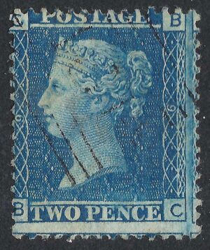 QV sg45 2d blue (B-C) plate 9 - good used