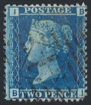 QV sg45 2d blue (B-I) plate 9 – good used