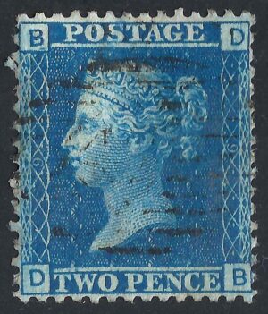 QV sg45 2d blue (D-B) plate 9 - fine used