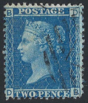 QV sg45 2d blue (D-B) plate 9 – fine used