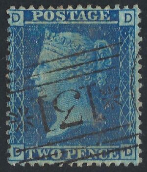 QV sg45 2d blue (D-D) plate 9 – good used