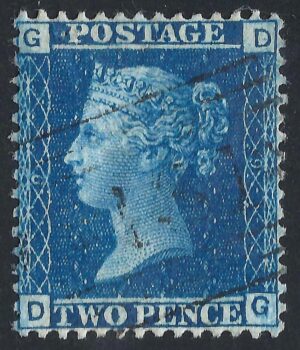 QV sg45 2d blue (D-G) plate 9 – fine used
