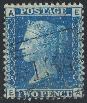 QV sg45 2d blue (E-A) plate 9 - fine used