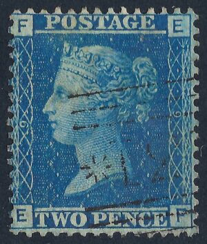 QV sg45 2d blue (E-F) plate 9 - good used