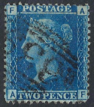 QV sg45 2d blue (A-F) plate 9 - good