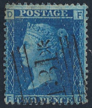 QV sg45 2d blue (F-D) plate 9 - good used