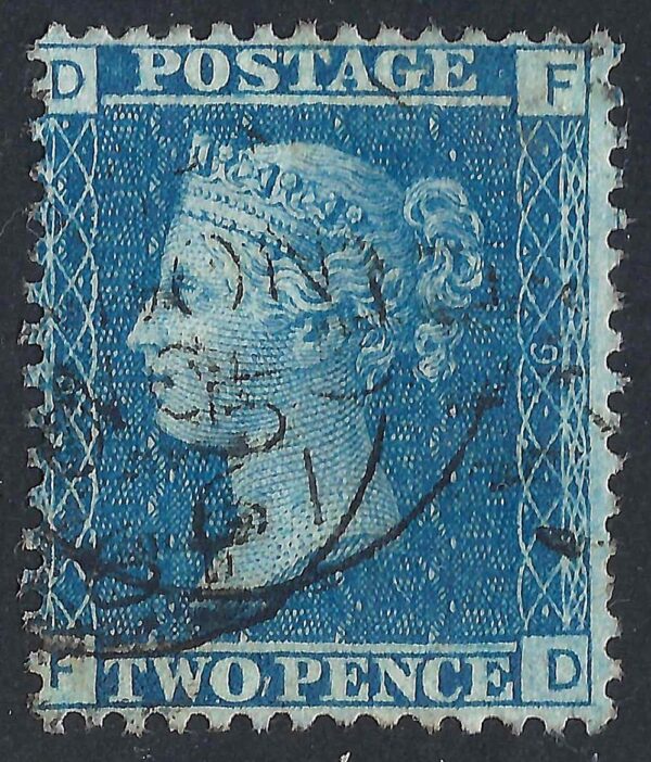 QV sg45 2d blue (F-D) plate 9 – fine used
