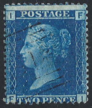 QV sg45 2d blue (F-I) plate 9 - fine used
