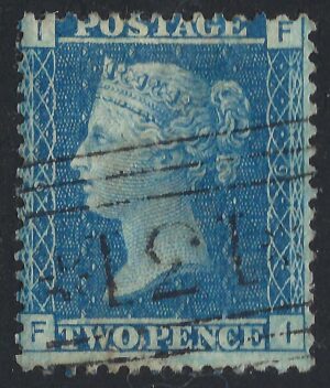 QV sg45 2d blue (F-I) plate 9 – good used
