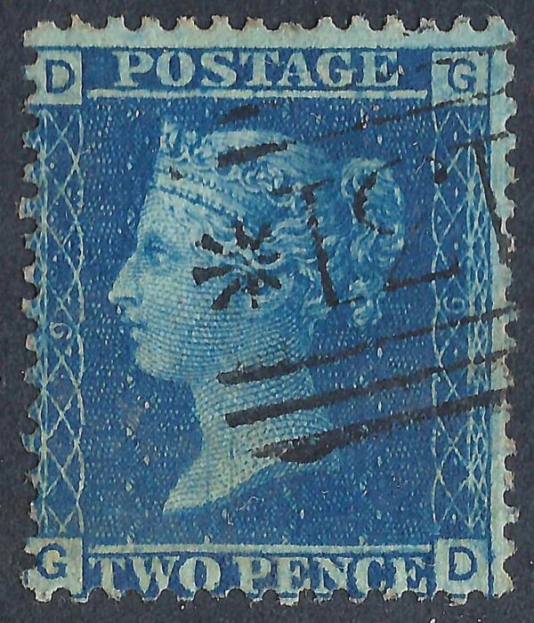 QV sg45 2d blue (G-D) plate 9 - good used