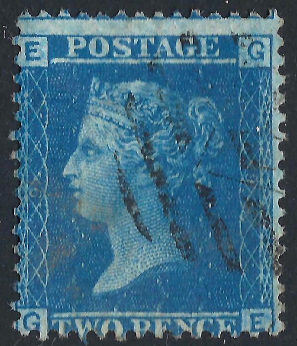 QV sg45 2d blue (G-E) plate 9 – good used