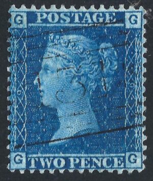QV sg45 2d blue (G-G) plate 9 – fine used