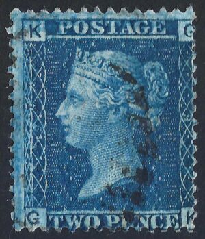 QV sg45 2d blue (G-K) plate 9 – fine used