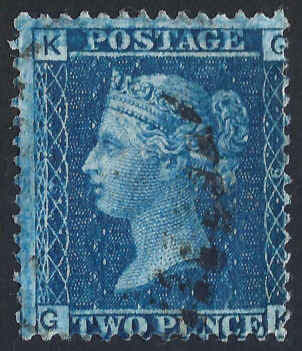 QV sg45 2d blue (G-K) plate 9 – fine used