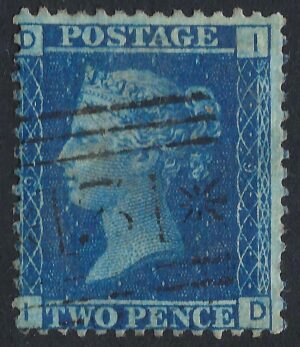 QV sg45 2d blue (I-D) plate 9 – good used