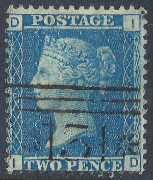 QV sg45 2d blue (I-D) plate 9 - good used