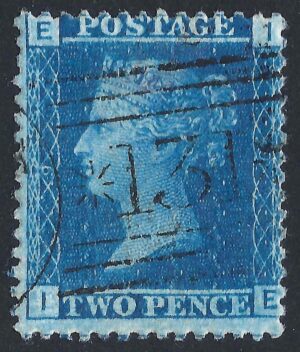 QV sg45 2d blue (I-E) plate 9 - fine used