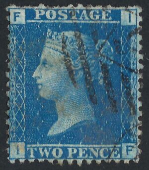 QV sg45 2d blue (I-F) plate 9 – good used