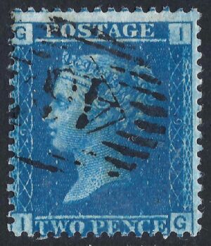 QV sg45 2d blue (I-G) plate 9 – good used