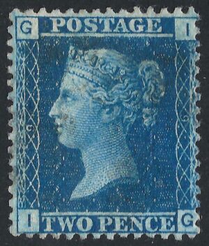 QV sg45 2d blue (I-G) plate 9 - fine used