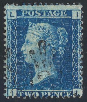 QV sg45 2d blue (I-L) plate 9 – fine used