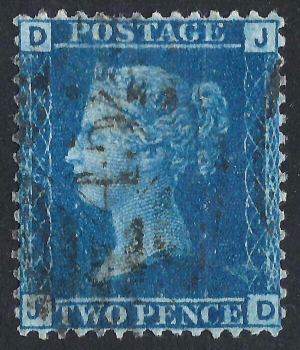QV sg45 2d blue (J-D) plate 9 – good used