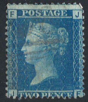 QV sg45 2d blue (J-F) plate 9 – good used