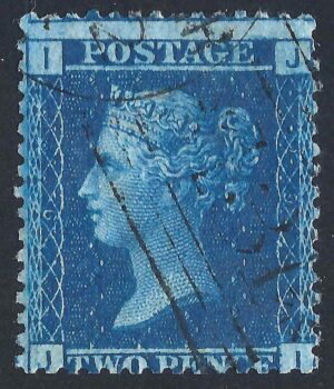QV sg45 2d blue (J-I) plate 9 – fine used