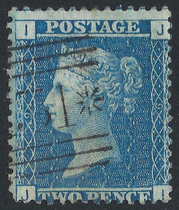 QV sg45 2d blue (J-I) plate 9 - fine used