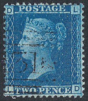 QV sg45 2d blue (L-D) plate 9 - good used