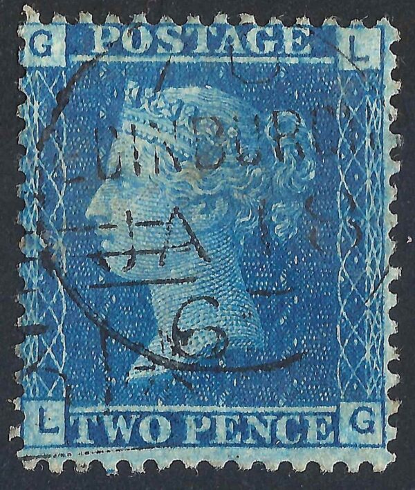 QV sg45 2d blue (L-G) plate 9 – fine used