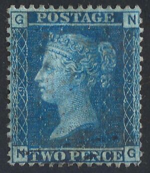 QV sg45 2d blue (N-G) plate 9 – fine used