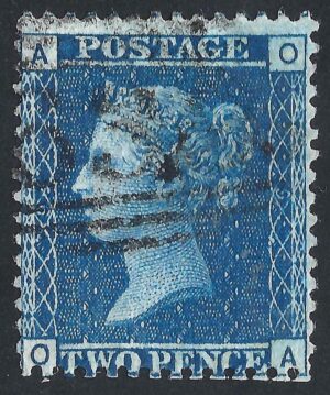 QV sg45 2d blue (O-A) plate 9 – fine used