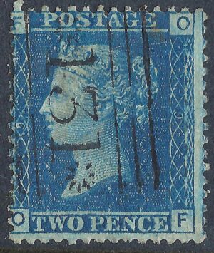 QV sg45 2d blue (O-F) plate 9 - good used