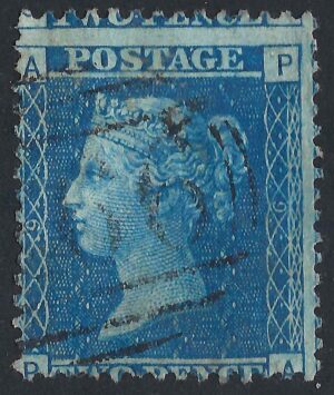QV sg45 2d blue (P-A) plate 9 – good used