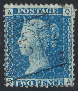 QV sg45 2d blue (Q-A) plate 9 – fine used
