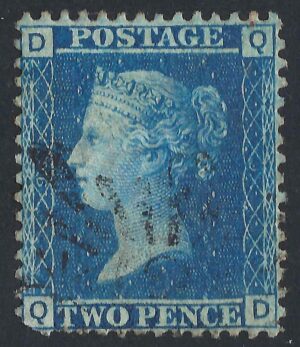 QV sg45 2d blue (Q-D) plate 9 – fine used