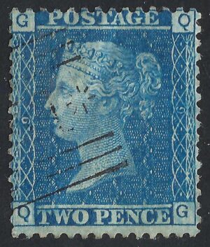 QV sg45 2d blue (Q-G) plate 9 – fine used