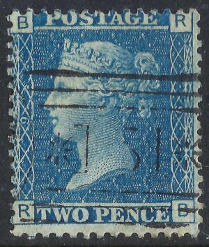 QV sg45 2d blue (R-B) plate 9 - good