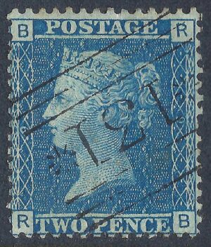 QV sg45 2d blue (R-B) plate 9 - good used
