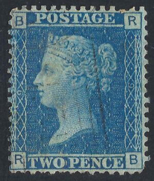 QV sg45 2d blue (R-B) plate 9 – fine used