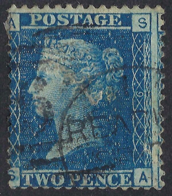 QV sg45 2d blue (S-A) plate 9 - good used