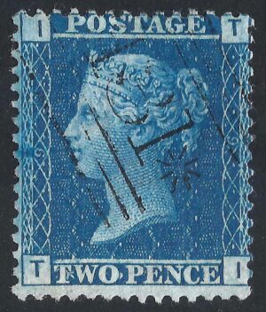 QV sg45 2d blue (T-I) plate 9 – fine used