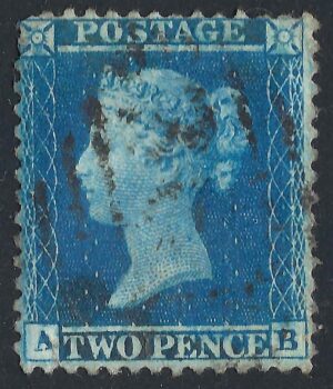 QV sg34 2d blue (A-B) plate 5 – good used